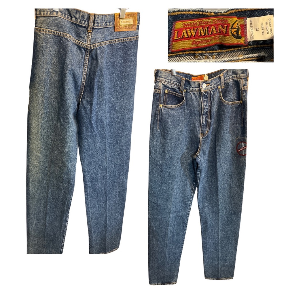 Vintage 70s Lawman Western Bootcut Denim Jeans Deadstock Size 13